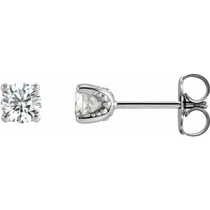 14K Gold Natural Diamond U-Prong Earrings - Options Available