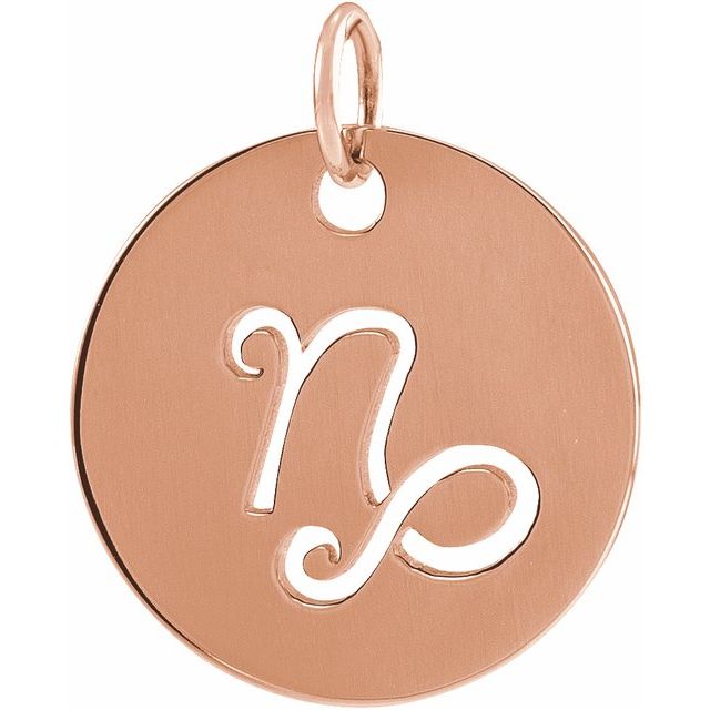 Round Zodiac Pendant with Aries Design in 14K Gold & Platinum