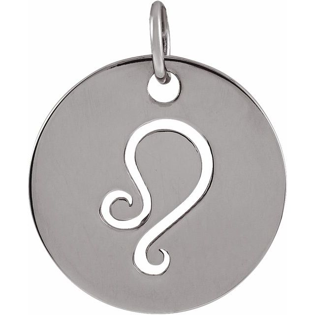 Round Zodiac Pendant with Aries Design in 14K Gold & Platinum
