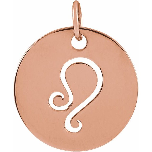 Round Zodiac Pendant with Aries Design in 14K Gold & Platinum