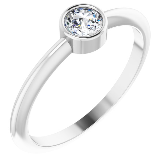 14K Gold 1/5 Ct Natural Diamond Solitaire Ring