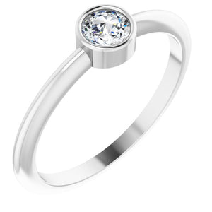 14K Gold 1/5 Ct Natural Diamond Solitaire Ring
