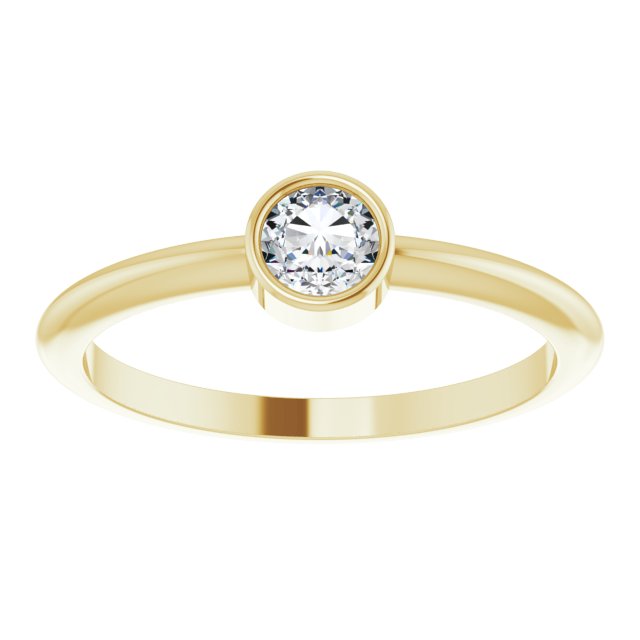 14K Gold 1/5 Ct Natural Diamond Solitaire Ring