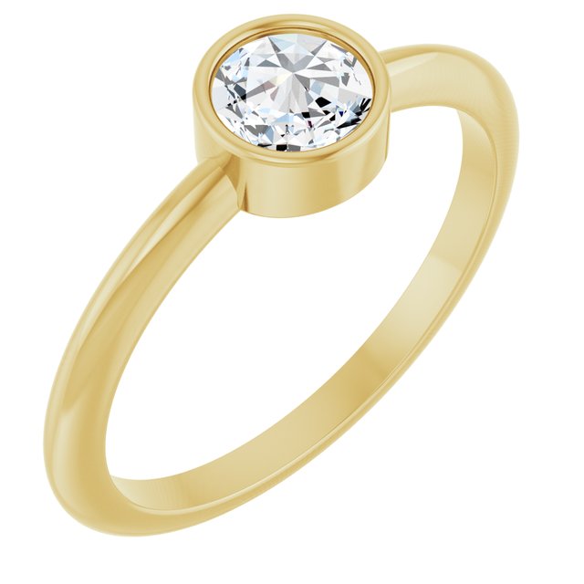 14K Gold 1/5 Ct Natural Diamond Solitaire Ring