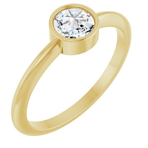 14K Gold 1/5 Ct Natural Diamond Solitaire Ring