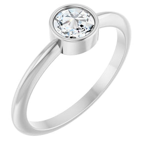 Platinum Solitaire Rose-Cut Ring - Options Available