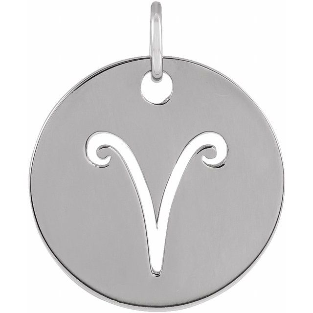 14K Gold Round Zodiac Pendant