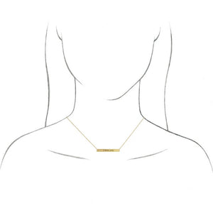 14K White Gold Engravable Bar Necklace – Polished 16