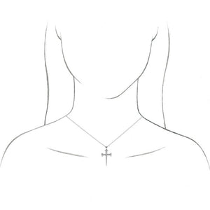 14K Rose Gold, 28x14.71 mm Nail Cross Pendant Necklace