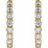 14K Gold 1/2 CTW Natural Diamond 19.3 mm Hinged Hoop Earring