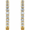 14K Gold 1/2 CTW Natural Diamond 19.3 mm Hinged Hoop Earring