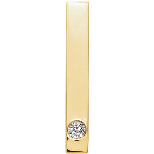 14K Gold Natural Mozambique Garnet Engravable Family Bar Pendant