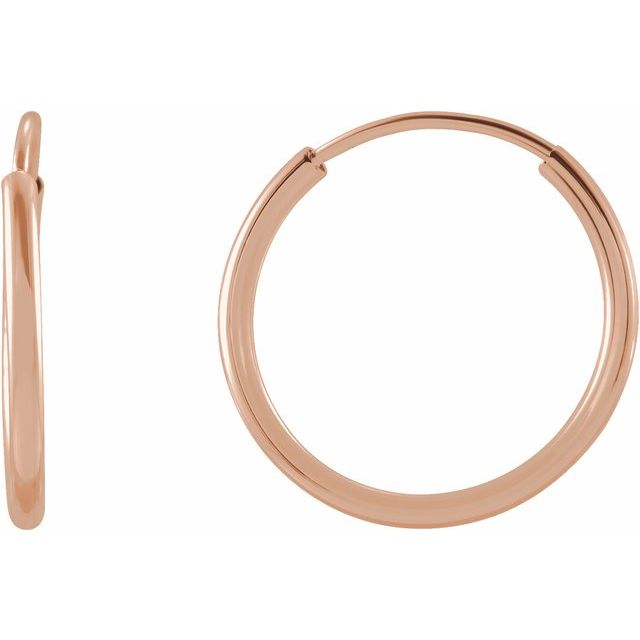14K Gold Endless Flexible Tube Hoop Earrings