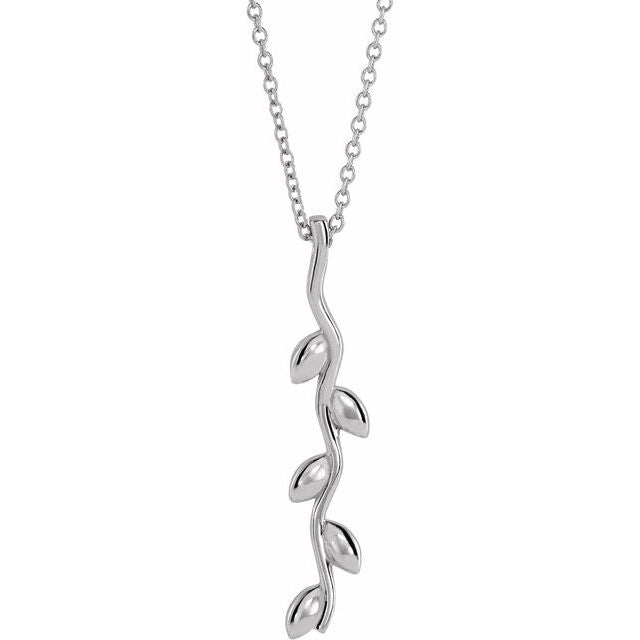 14K Gold Vertical Wave Family Pendant