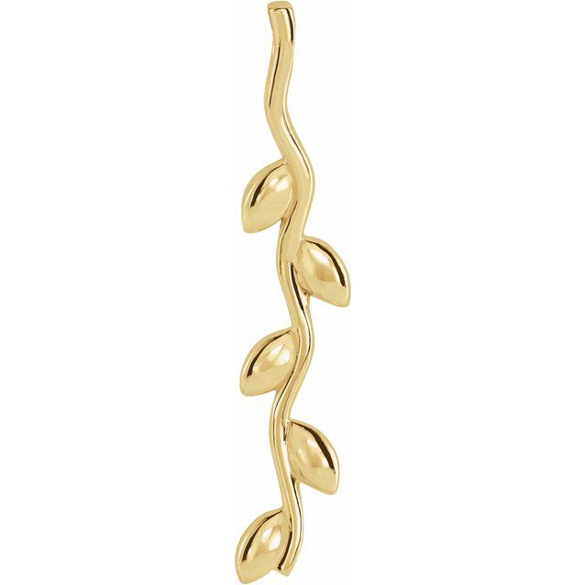 14K Gold Vertical Wave Family Pendant