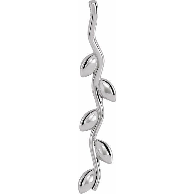 14K Gold Vertical Wave Family Pendant