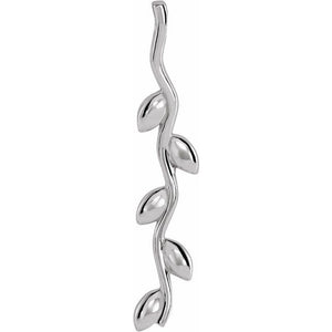 14K Gold Vertical Wave Family Pendant