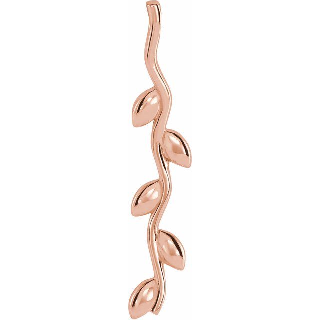 14K Gold Vertical Wave Family Pendant