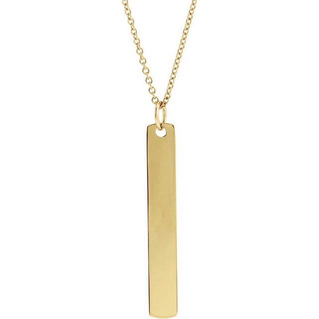 14K Gold Rounded Rectangle Pendant - Options Available