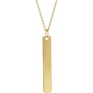 14K Gold Rounded Rectangle Pendant - Options Available