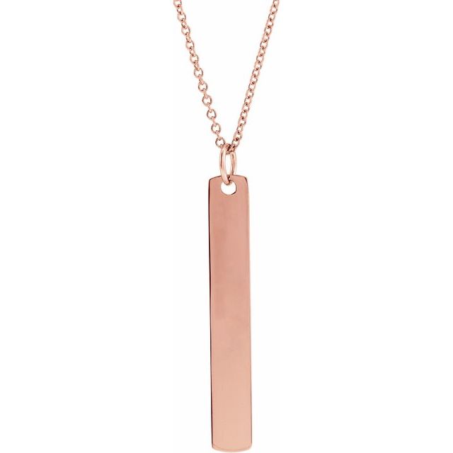 14K Gold Rounded Rectangle Pendant - Options Available