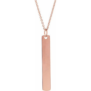 14K Gold Rounded Rectangle Pendant - Options Available
