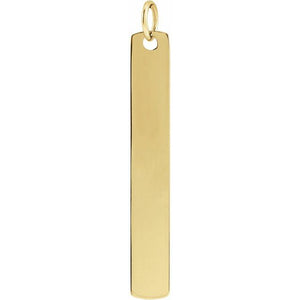 14K Gold Rounded Rectangle Pendant - Options Available
