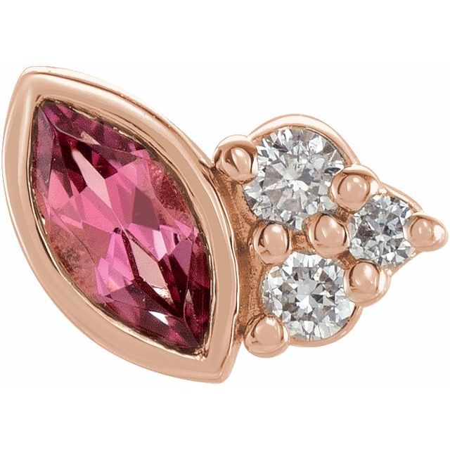 .03 CTW Natural Amethyst and Diamond Earrings in 14K Gold & Silver