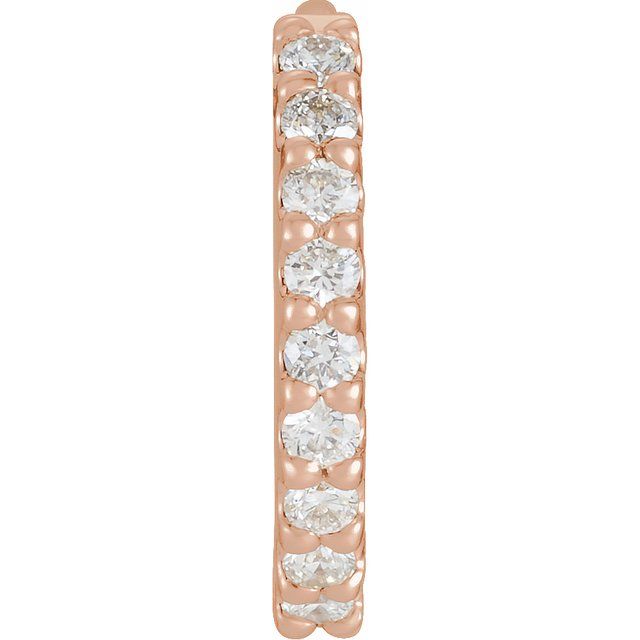 14K Gold Natural Diamond Hoop Earrings - Options Available