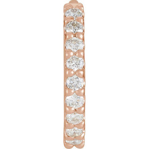 14K Gold Natural Diamond Hoop Earrings - Options Available