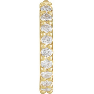 14K Gold Natural Diamond Hoop Earrings - Options Available