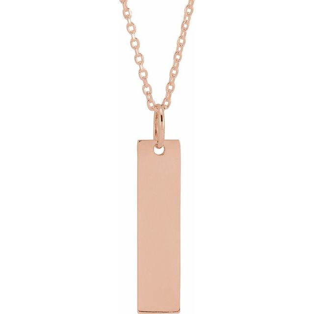 14K Gold Bar Pendant - Options Available