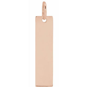 14K Gold Bar Pendant - Options Available