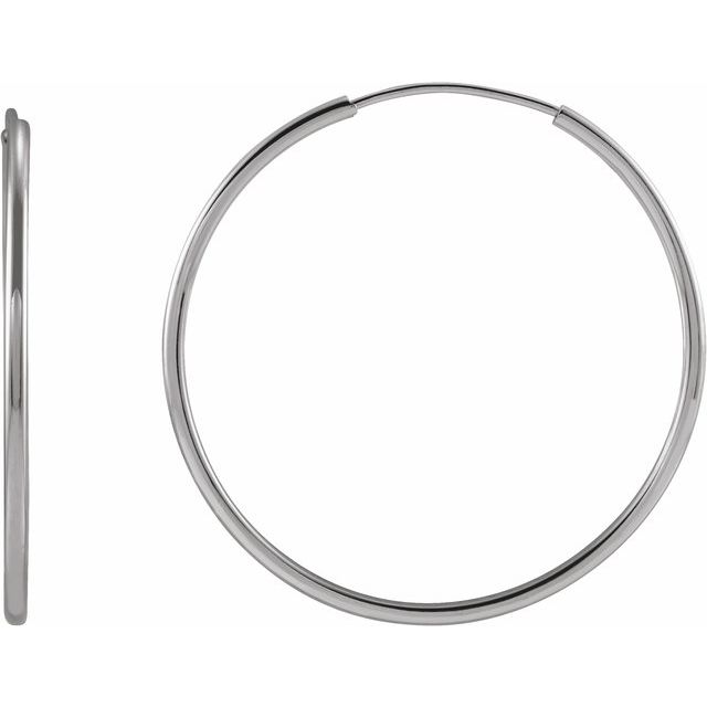 14K Gold Endless Flexible Tube Hoop Earrings