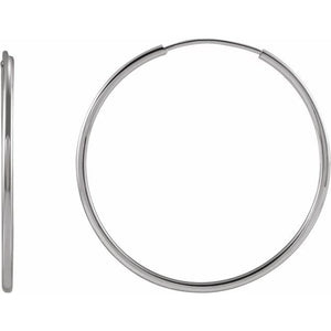 14K Gold Endless Flexible Tube Hoop Earrings