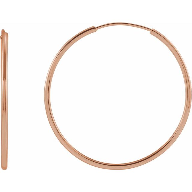14K Gold Endless Flexible Tube Hoop Earrings
