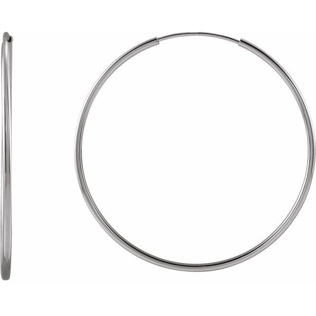 14K Gold Endless Flexible Tube Hoop Earrings