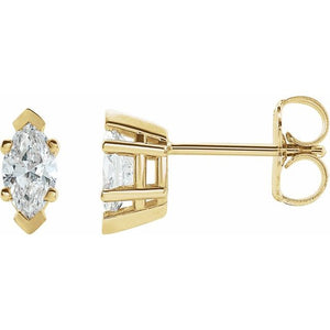 Platinum Natural Diamond V-End Earrings