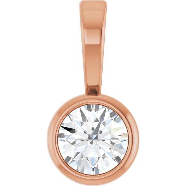 0.06 CT Natural Diamond Solitaire Bezel-Set Pendant in 14K Gold, Silver & Platinum