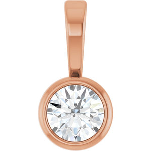 0.06 CT Natural Diamond Solitaire Bezel-Set Pendant in 14K Gold, Silver & Platinum