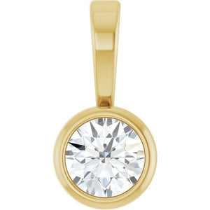 0.06 CT Natural Diamond Solitaire Bezel-Set Pendant in 14K Gold, Silver & Platinum