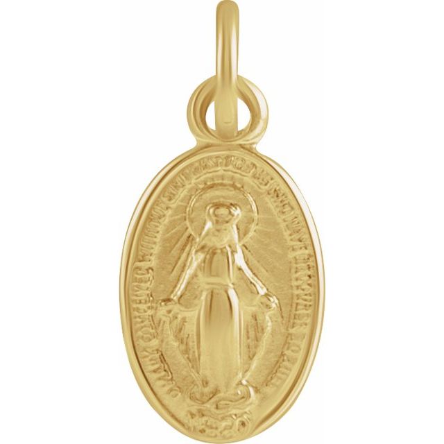 14K Yellow Gold 15x11 mm Oval Miraculous Pendant - Exquisite Design