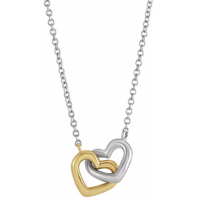14K Gold Interlocking Hearts Necklace - Options Available