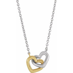 14K Gold Interlocking Hearts Necklace - Options Available