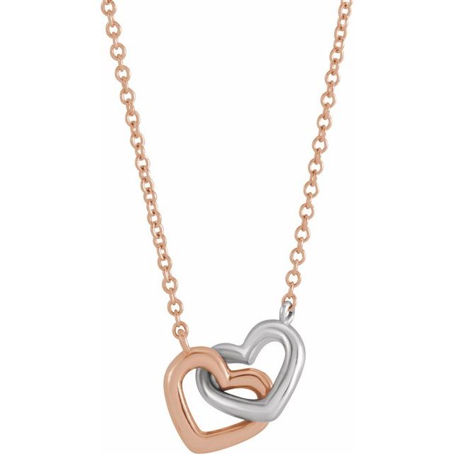 14K Gold Interlocking Hearts Necklace - Options Available