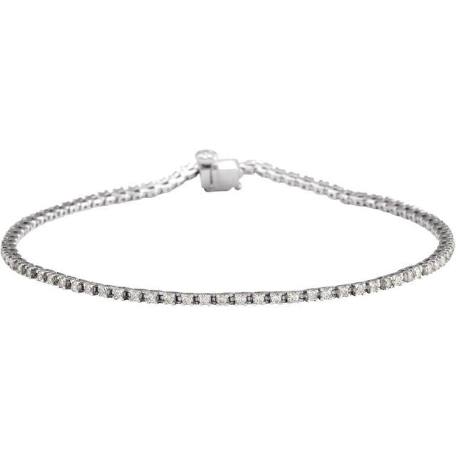 14K Yellow Gold, 7.25" 1 CTW Natural Diamond Line Bracelet