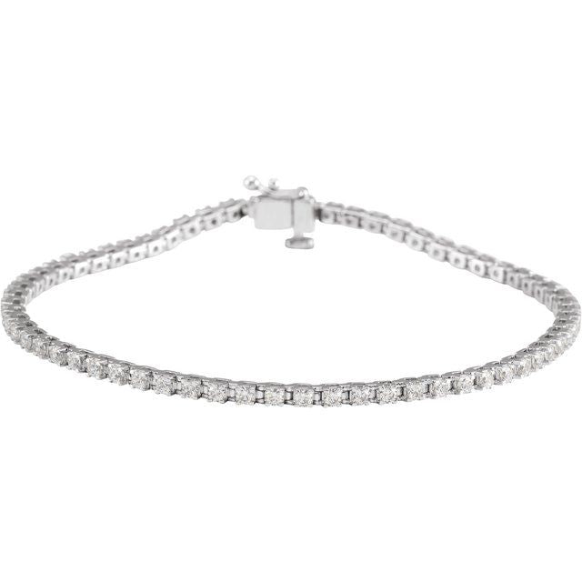 14K Yellow Gold, 7.25" 1 CTW Natural Diamond Line Bracelet