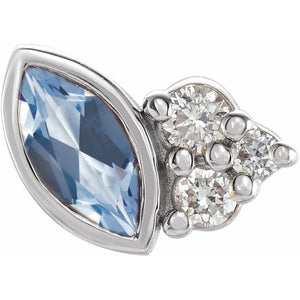 .03 CTW Natural Amethyst and Diamond Earrings in 14K Gold & Silver