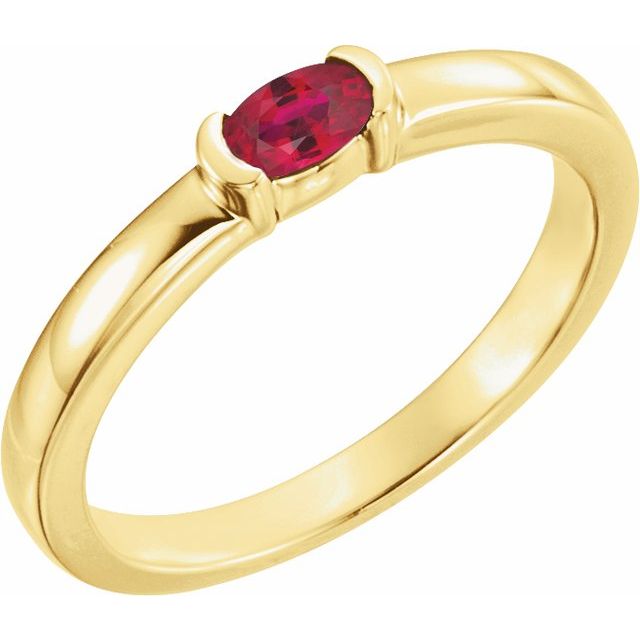 Natural Mozambique Garnet Stackable Family Ring