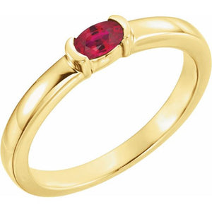Natural Mozambique Garnet Stackable Family Ring
